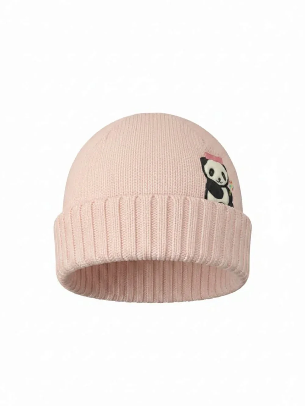 Gymboree NWT Little Panda Pink Sweater Hat Beanie Embroidered Panda 6- 12 mos